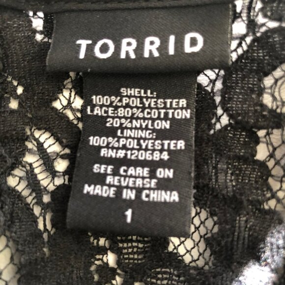 Black blouse Torrid Blouse Size 1 - Picture 6 of 8